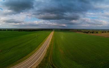 Image showing Top view of the road