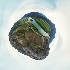 Image showing 360 spherical panorama of Katun river