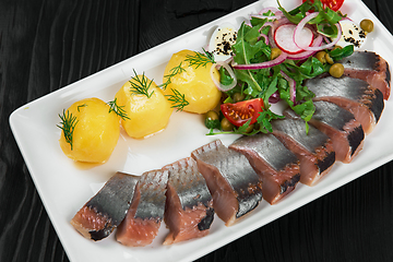 Image showing Sliced salted herring