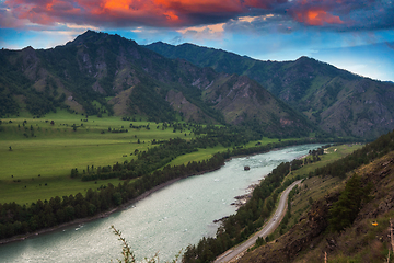 Image showing Aerial view of Katun river