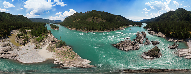 Image showing Aerial view of Katun river