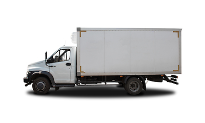 Image showing White refrigerated truck