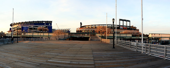 Image showing Mets Stadium - Old and New