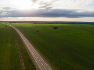 Image showing Top view of the road