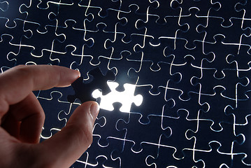 Image showing puzzle background with one missing piece