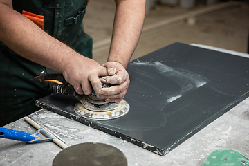 Image showing Stone furniture production.