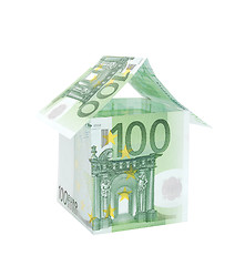 Image showing A house made from euro bills