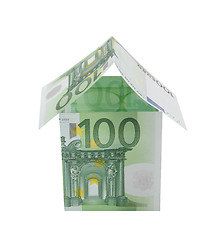 Image showing A house made from euro bills