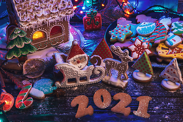 Image showing Gingerbreads for new years and christmas