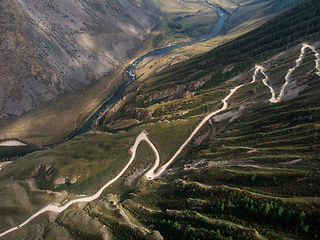 Image showing Altai mountain road pass