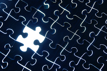 Image showing abstract puzzle background with one missing piece