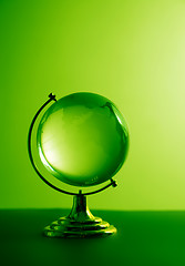 Image showing Green glass globe 