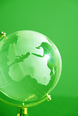 Image showing Green glass globe 