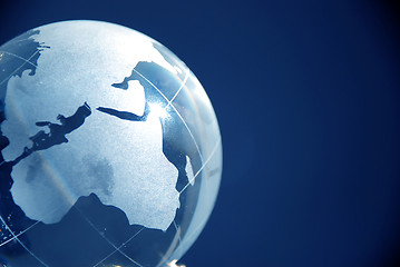 Image showing Blue glass globe 