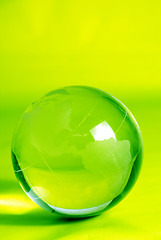 Image showing Green glass globe