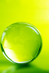 Image showing Green glass globe 