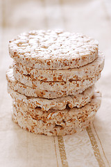 Image showing A stack of rice cakes