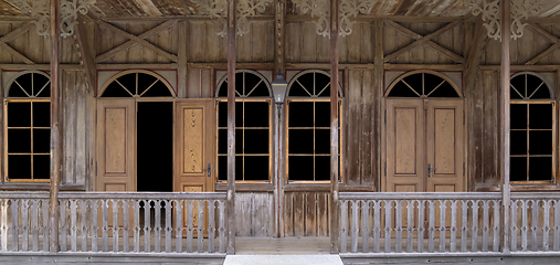 Image showing historic wooden house detail