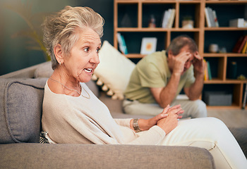 Image showing Counseling, senior couple and psychology consultation with therapist for advice, help and support. Old woman talking to psychologist, therapy and consulting for marriage divorce with frustrated man