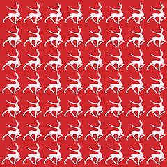 Image showing Christmas Eve White Reindeer Pattern on Red Background