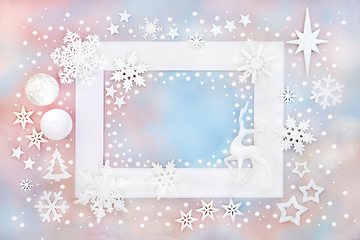 Image showing Christmas Eve North Pole Background Border Frame