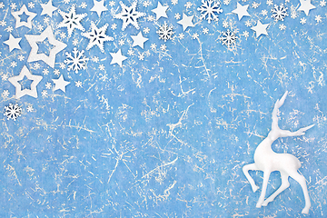 Image showing Christmas Magical Reindeer Background with Decorations