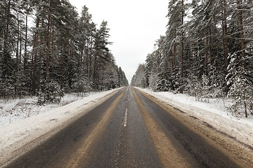 Image showing narrow winter road