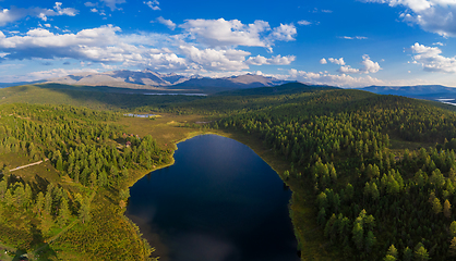 Image showing Aerial drone view of the lake of Kidelyu