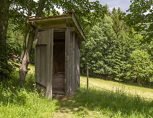 Image showing wooden pit latrine