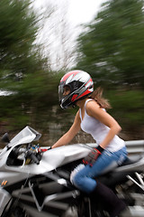 Image showing Blonde Biker Girl