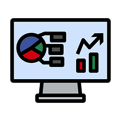 Image showing Monitor With Analytics Diagram Icon