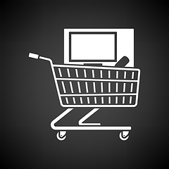 Image showing Shopping Cart With PC Icon