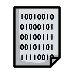 Image showing Sheet With Binary Code Icon