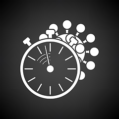 Image showing Coronavirus Molecule Under Stopwatch Icon