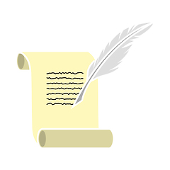 Image showing Feather And Scroll Icon