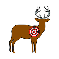 Image showing Icon Of Deer Silhouette With Target