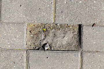 Image showing part of the road made of concrete tile