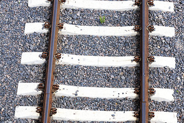 Image showing the railway goes on the ground