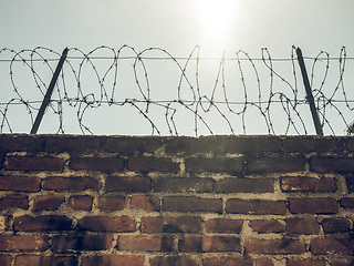 Image showing Vintage looking Barbed wire