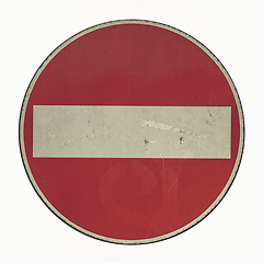 Image showing Vintage looking No entry sign