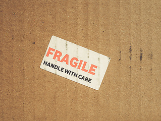 Image showing Vintage looking Fragile sign