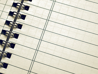 Image showing Vintage looking Blank notebook page