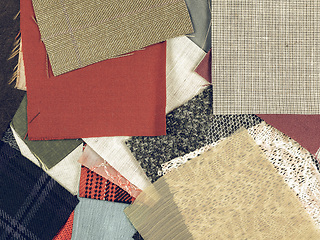 Image showing Vintage looking Fabric samples