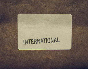 Image showing Vintage looking International label on packet