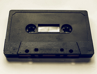 Image showing Vintage looking Black tape cassette