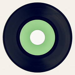 Image showing Vintage looking Vinyl record with green label