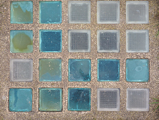 Image showing Colour glass pavement light