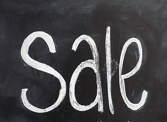 Image showing Sale sign on blackboard