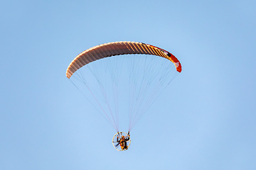 Image showing Powered paragliding flight