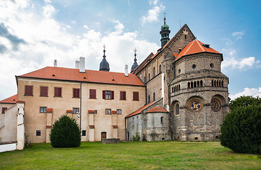 Image showing Old St. Procopius basilica and monastery, town Trebic, Czech Republic